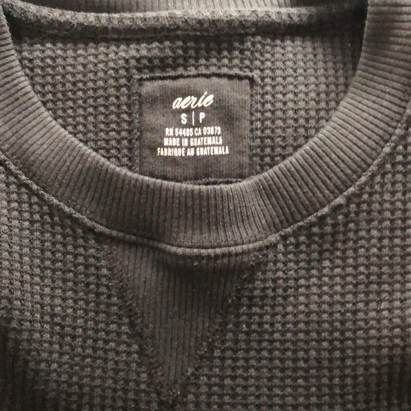 oversized waffle knit long sleeve in black - Picture 2 of 5